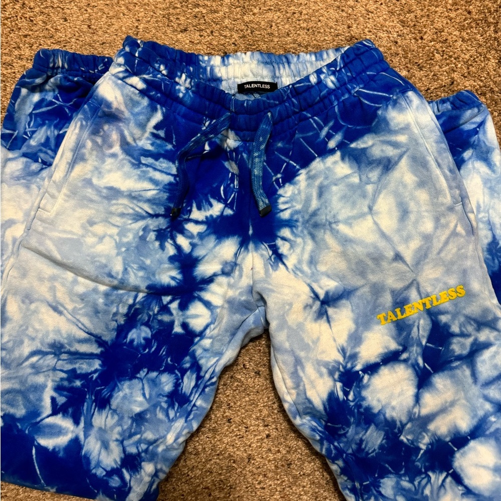 TALENTLESS Blue Tie-Dye Track Pants